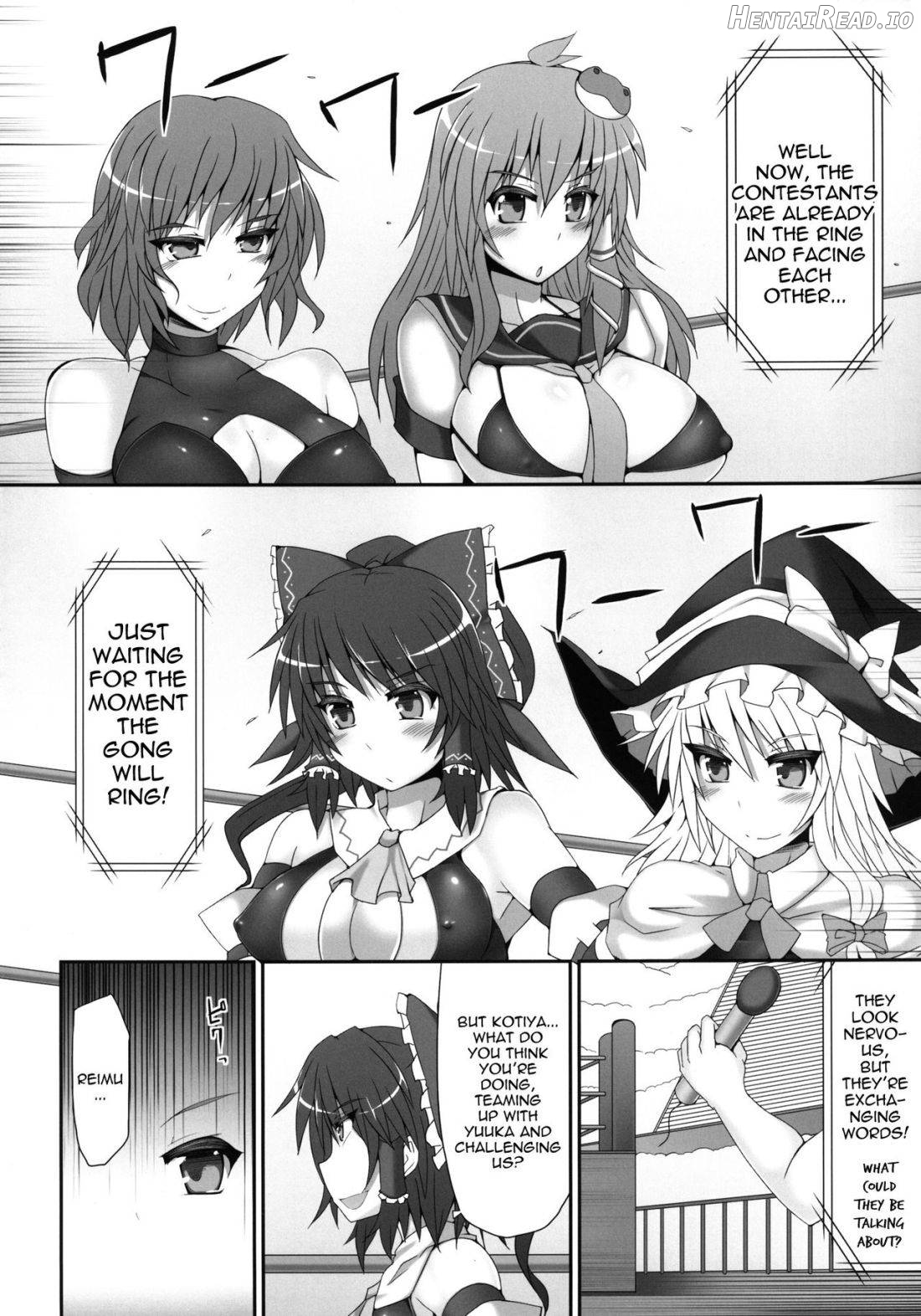 Gensoukyou Futanari Cock Wrestling 2 - Reimu & Marisa VS Yuuka & Sanae Chapter 1 - page 5