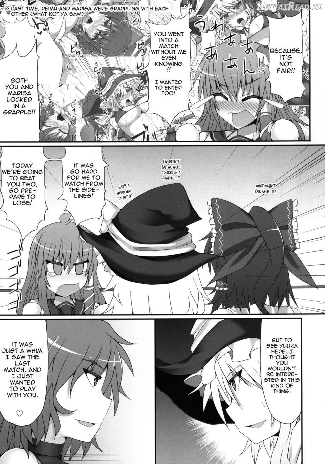 Gensoukyou Futanari Cock Wrestling 2 - Reimu & Marisa VS Yuuka & Sanae Chapter 1 - page 6