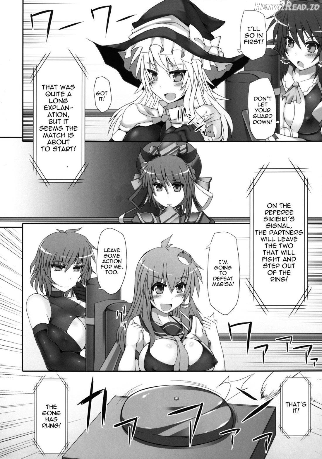 Gensoukyou Futanari Cock Wrestling 2 - Reimu & Marisa VS Yuuka & Sanae Chapter 1 - page 9