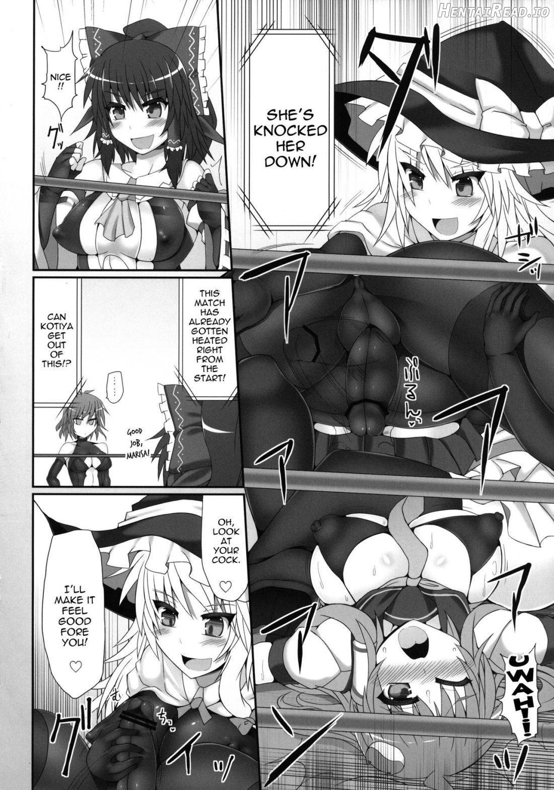 Gensoukyou Futanari Cock Wrestling 2 - Reimu & Marisa VS Yuuka & Sanae Chapter 1 - page 11