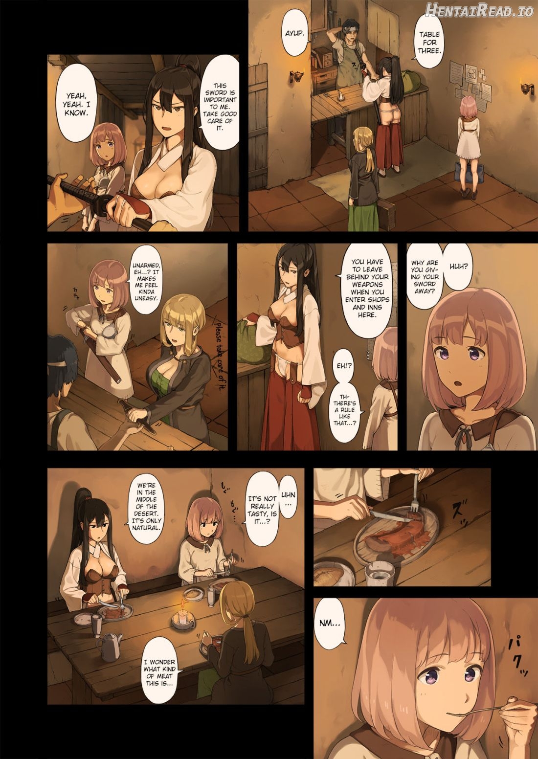 Onna Boukensha-tachi ga Sabaku no Oasis ni Tachiyoru to... Chapter 1 - page 9