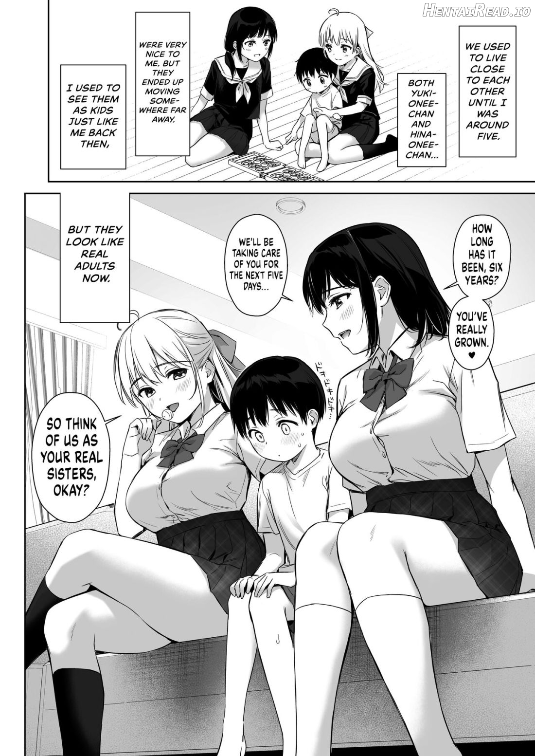 Naisho no Hajimete ~Suunenburi ni Atta Shinseki no Bijin JK Shimai ni Ecchi no Tehodoki Sarechaimasu~ Chapter 1 - page 4