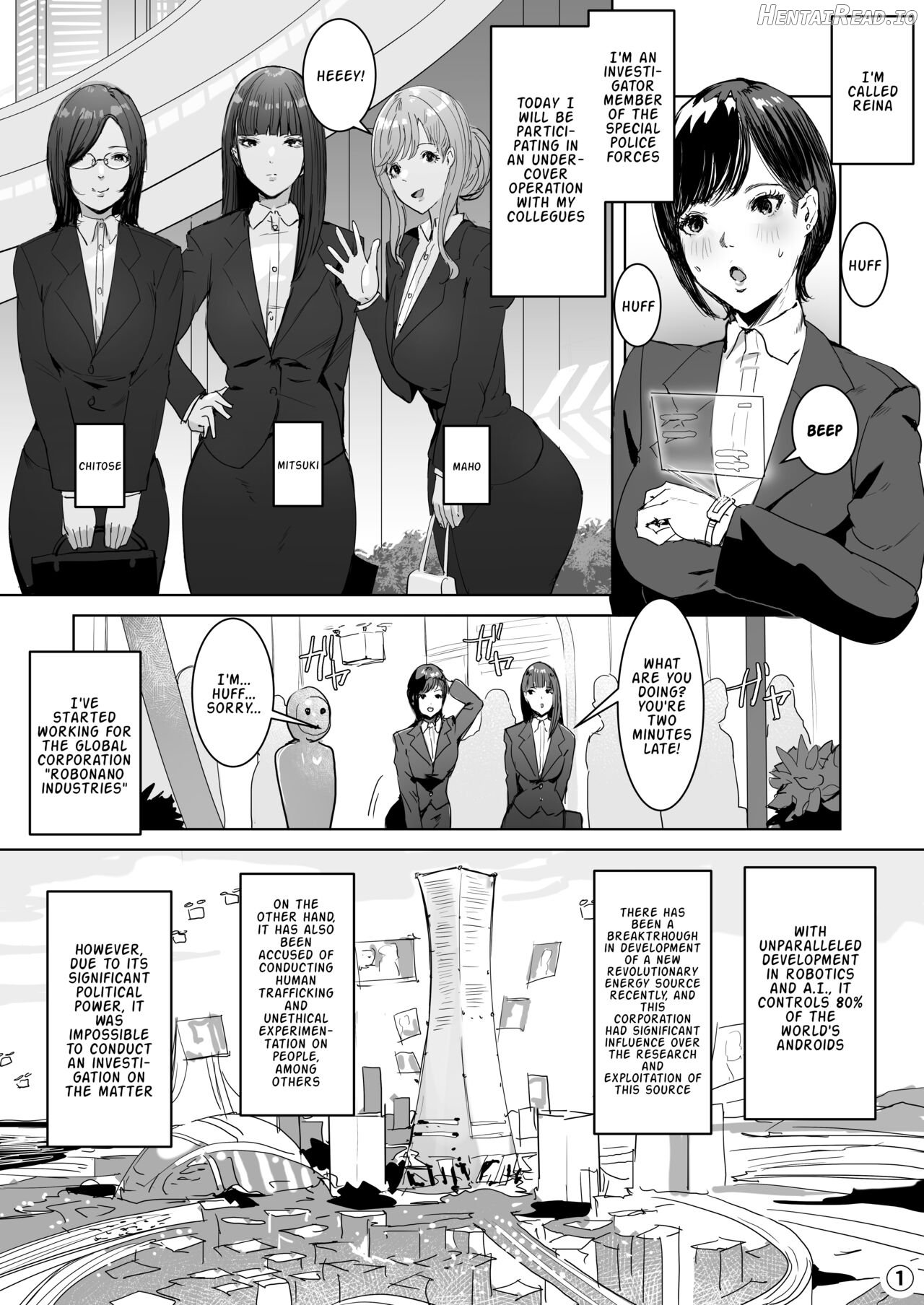 Haiteku Kigyou ni Sennyuu shitara Futanari Android ni Kaizou Sareta Chapter 1 - page 1