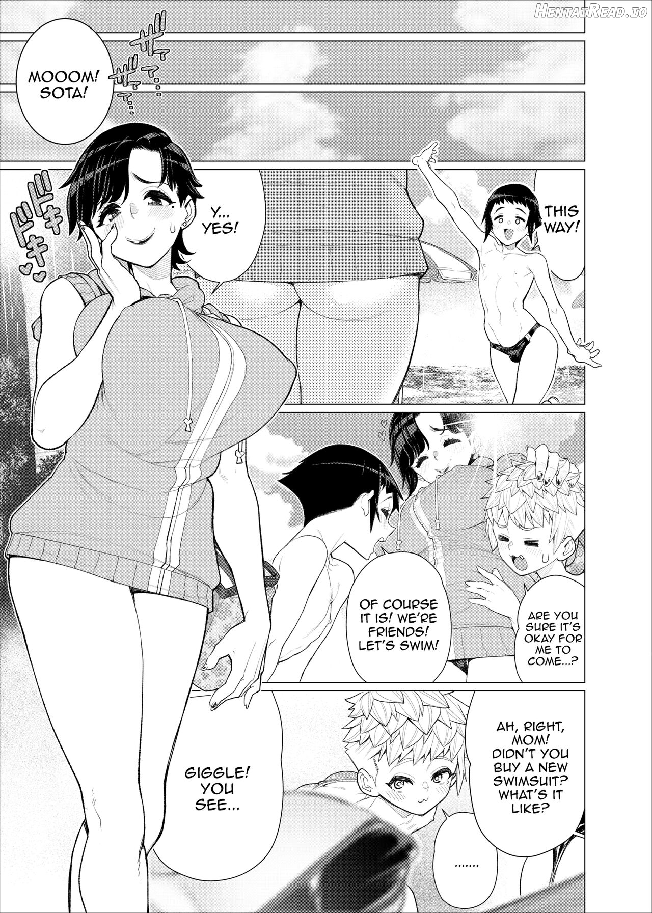 Tomodachi no Mama no Slingshot!~ Zetsurin Shota ga Ero Mizugi Mama to Zetchou Yagai SEX suru Hanashi ~ Chapter 1 - page 46