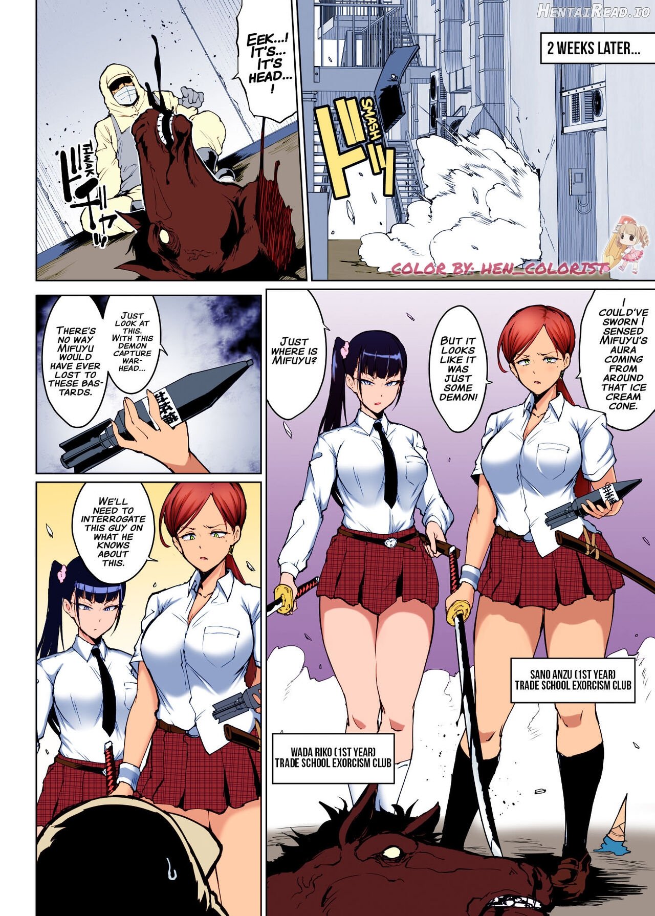 Yukimusume Taima JK & Shinyuu Ryoujoku Manga - Colorized Chapter 2 - page 15