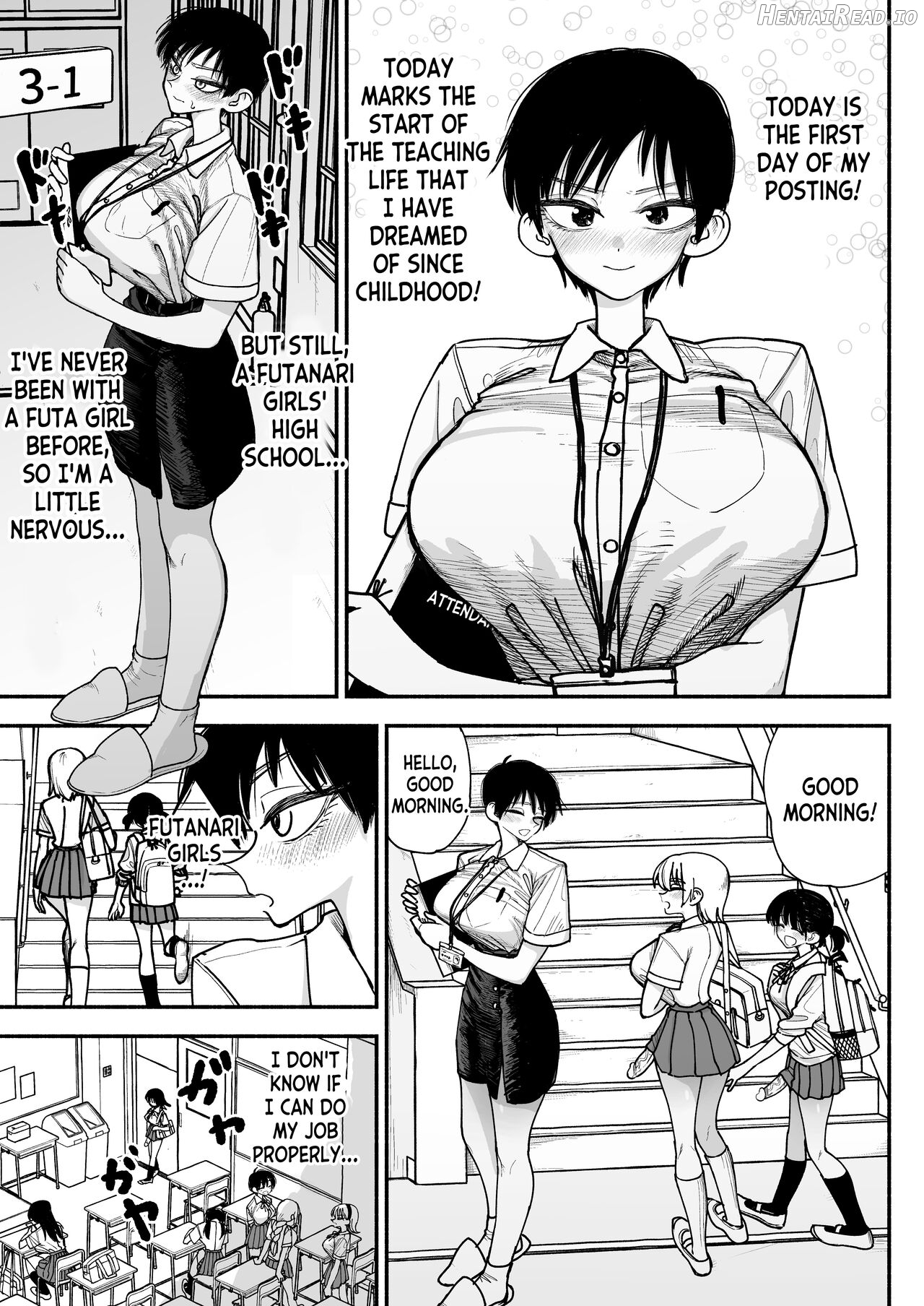 Futanari Joshikou no Onaho ~Itsudemo Sex Sasete Kureru Kiyowa de Yasashii Koushinchou Kyonyuu Sensei~ Chapter 1 - page 2