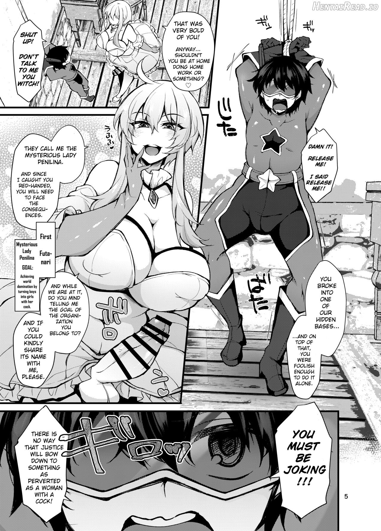 Futanari no Himitsu Kessha ni Orekyou Move!! Shinnyuu Shippaishita Hero-kun wa Hidoi Koto Koppako Sarete Mesuochi Shichau Chapter 1 - page 5