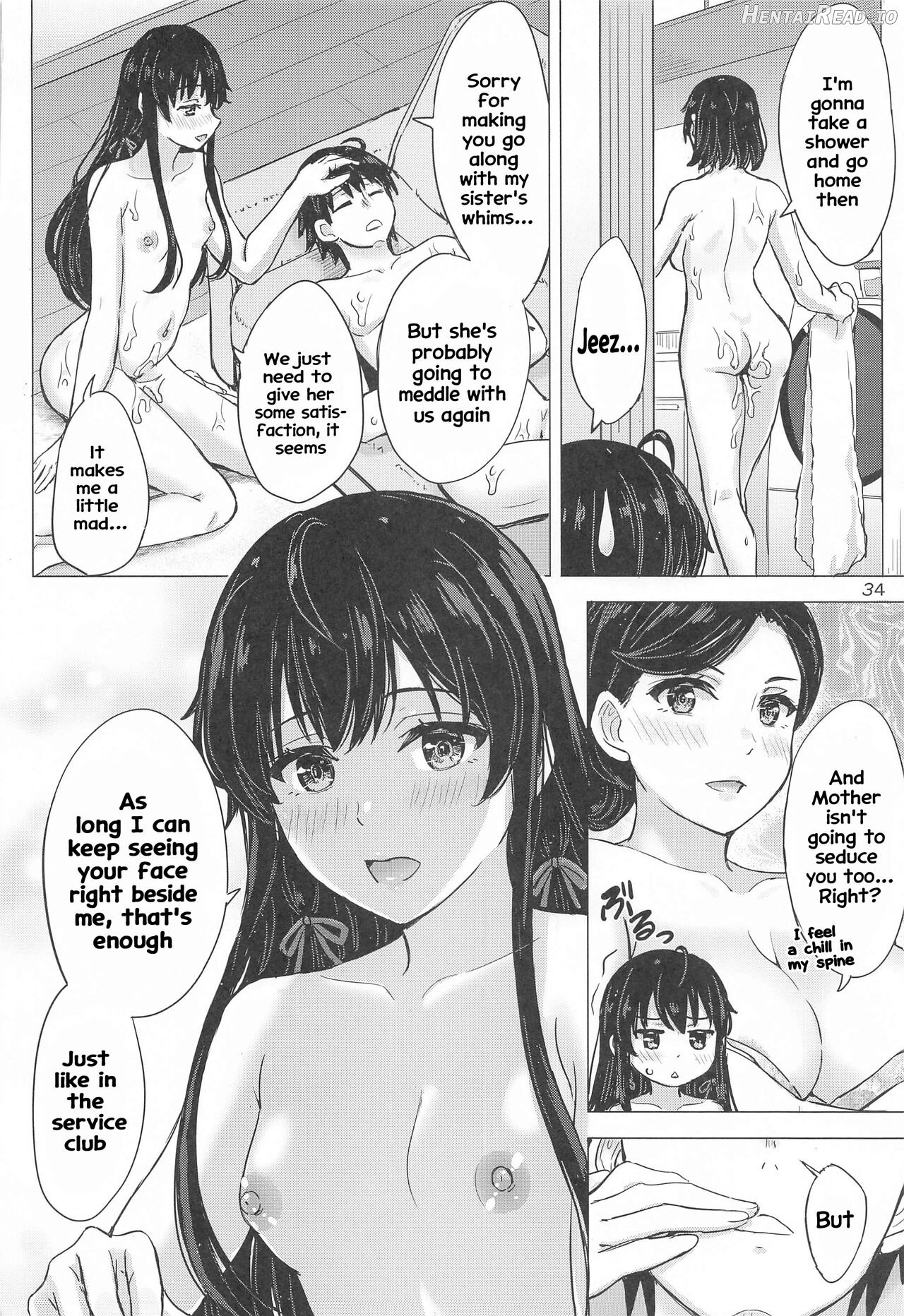 Miwakuteki ni Yukinoshita Shimai ga Rouraku Shite Kuru. - The Yukinoshita sisters continue to have sex with hachiman. Chapter 1 - page 33