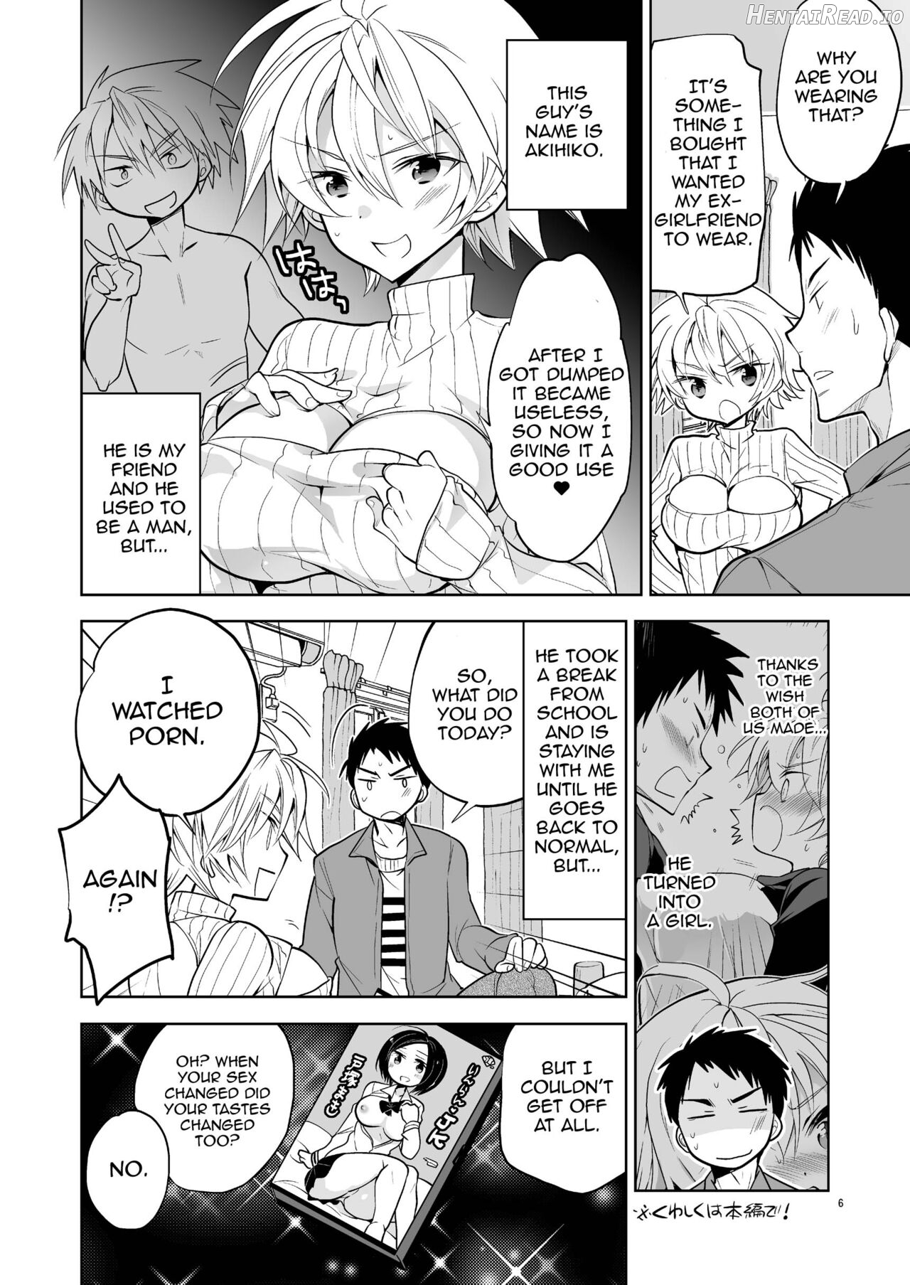 Q.N.A. Kyuu ni Nyotaika shita node Otoko Tomodachi to Self AV Totte mita. Chapter 1 - page 6