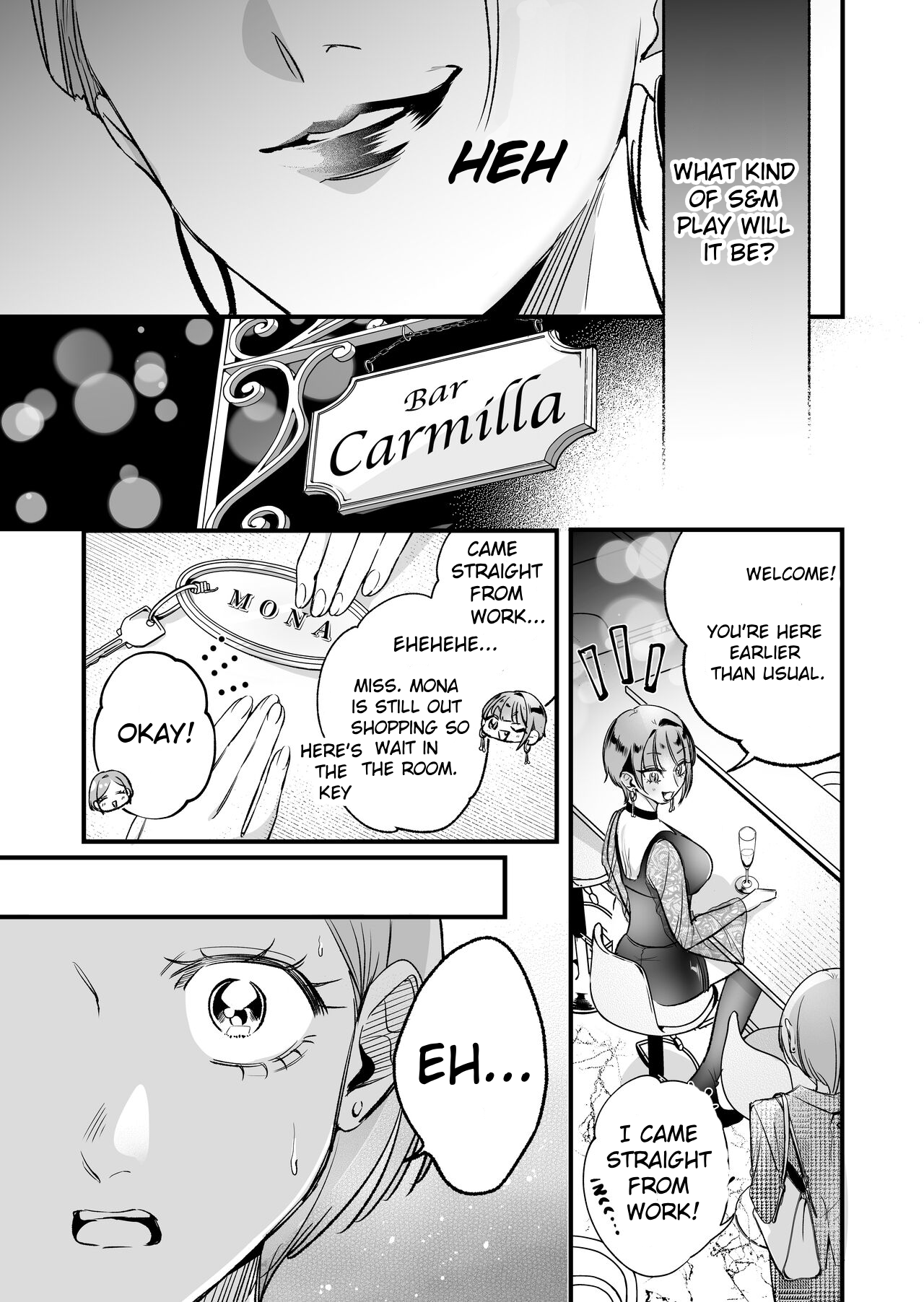 A story about a tired woman being beaten by an erotic woman. Chapter 1 - page 4