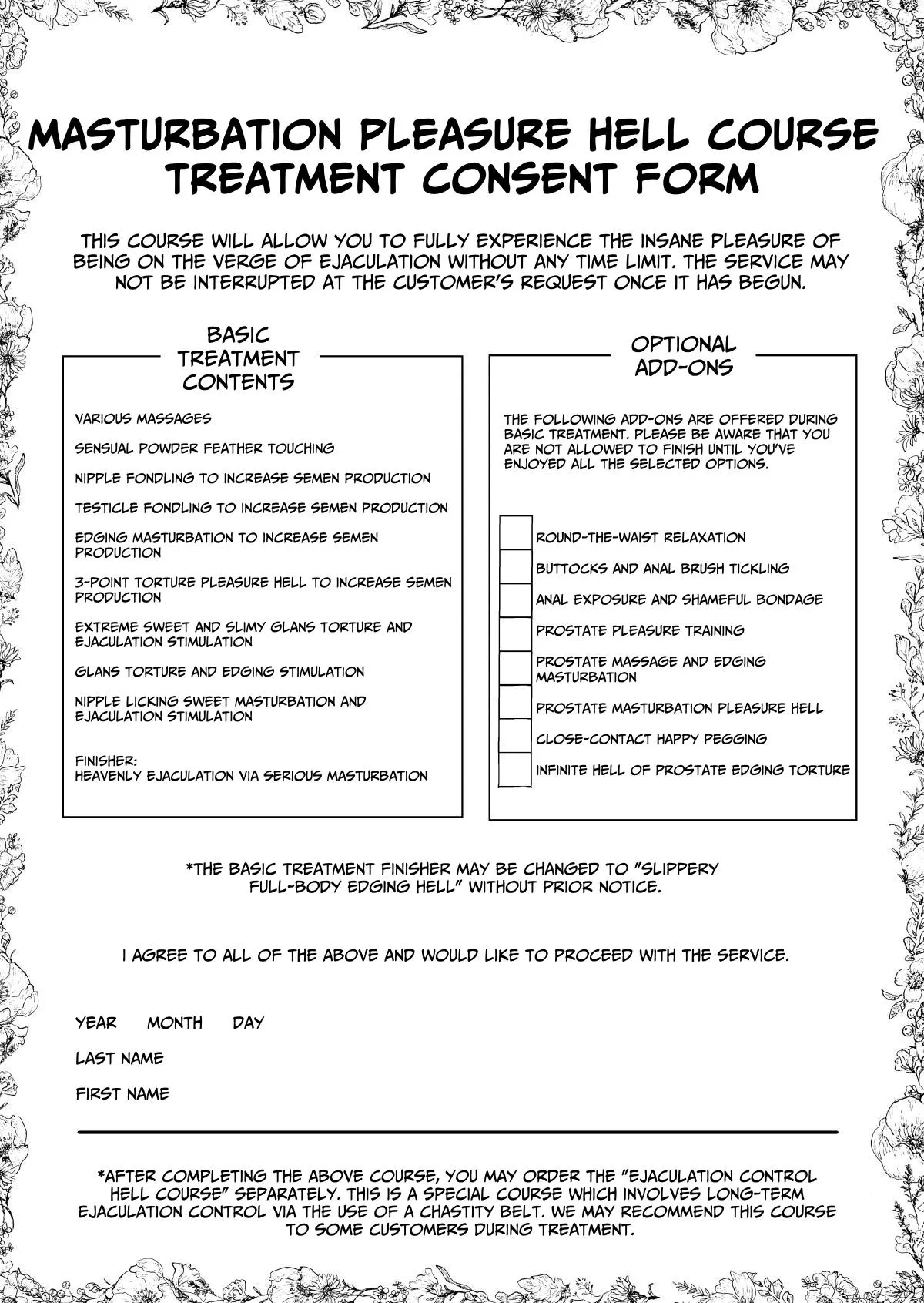 Masturbation Pleasure Hell Course Treatment Contract Shuin Kairaku Jigoku Kosu Sejutsu Dōisho Chapter 1 - page 2