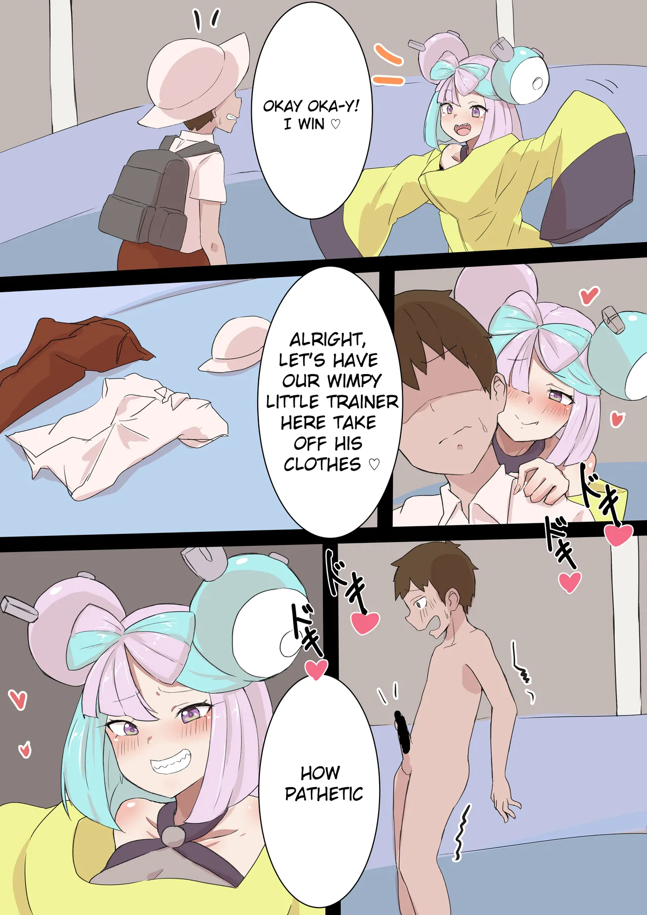A trainer getting made to cum by lono then getting swallowed Chapter 1 - page 1