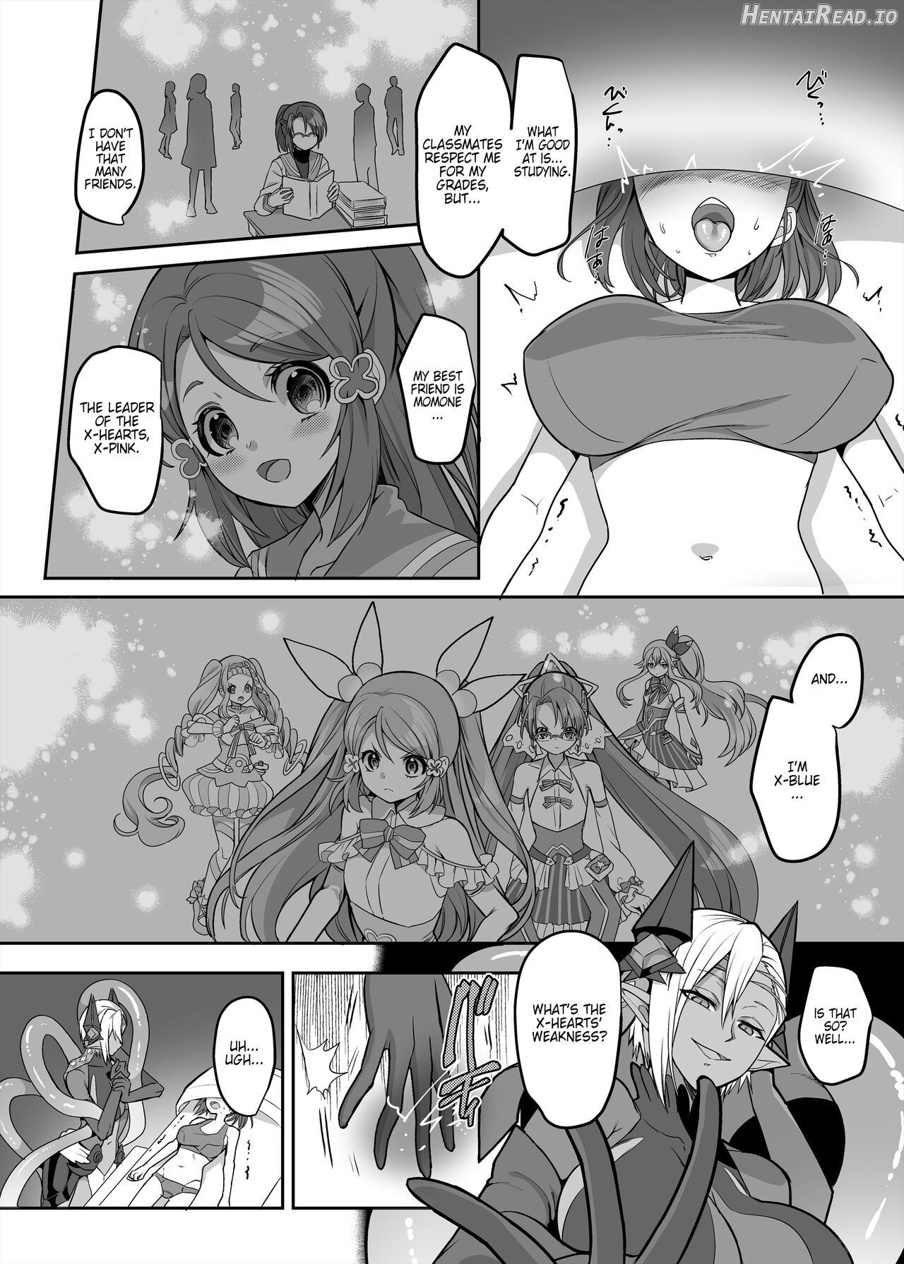 Henshin Heroine Team no Zunouha de Majime de Hinnyuu no Blue The Smart, Diligent and Flat-Chested Blue from the Team of Morphing Heroines Chapter 1 - page 14