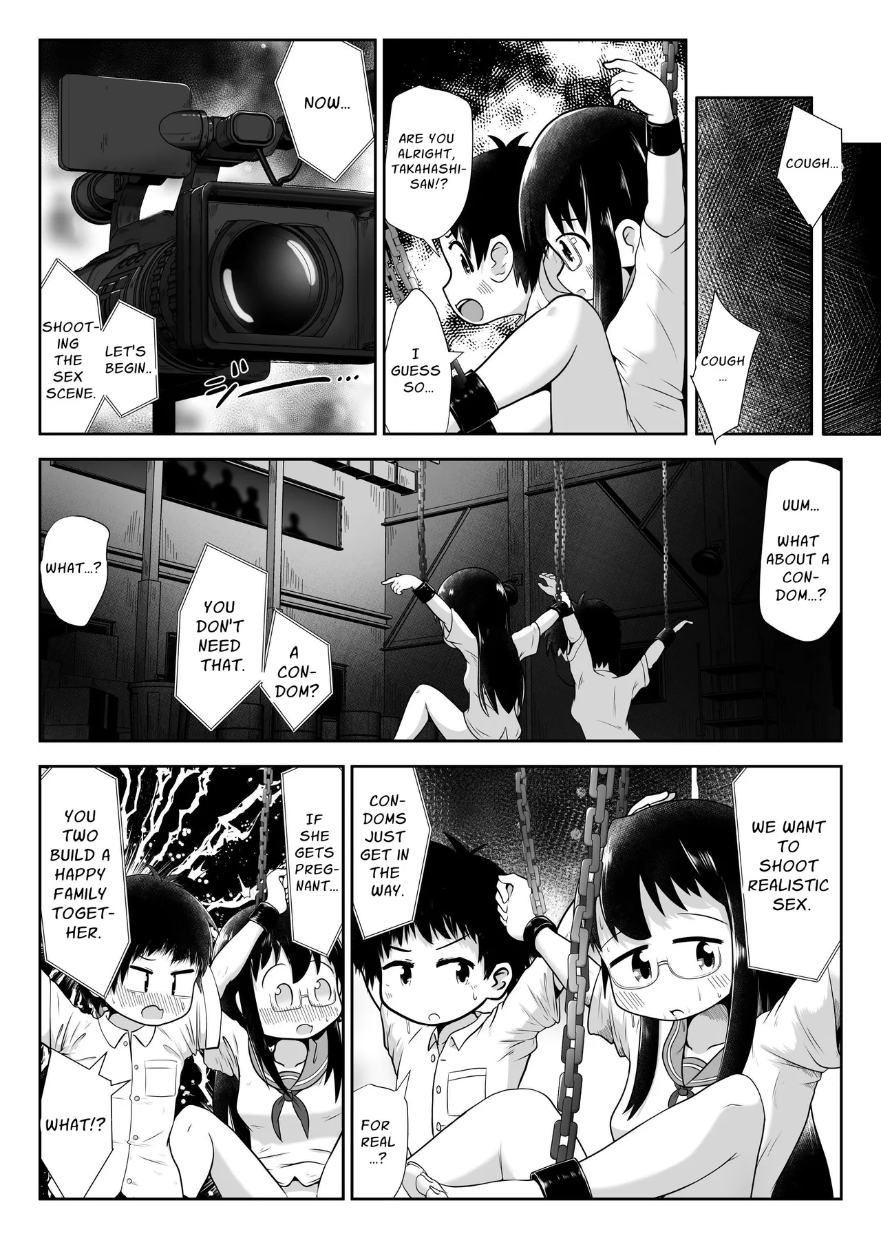 Doukyuusei no Danjo ga Rachi Sarete Uramono AV Satsuei no Tame ni Kousoku Sareta mama Koubi Saserareru Ohanashi Chapter 1 - page 16