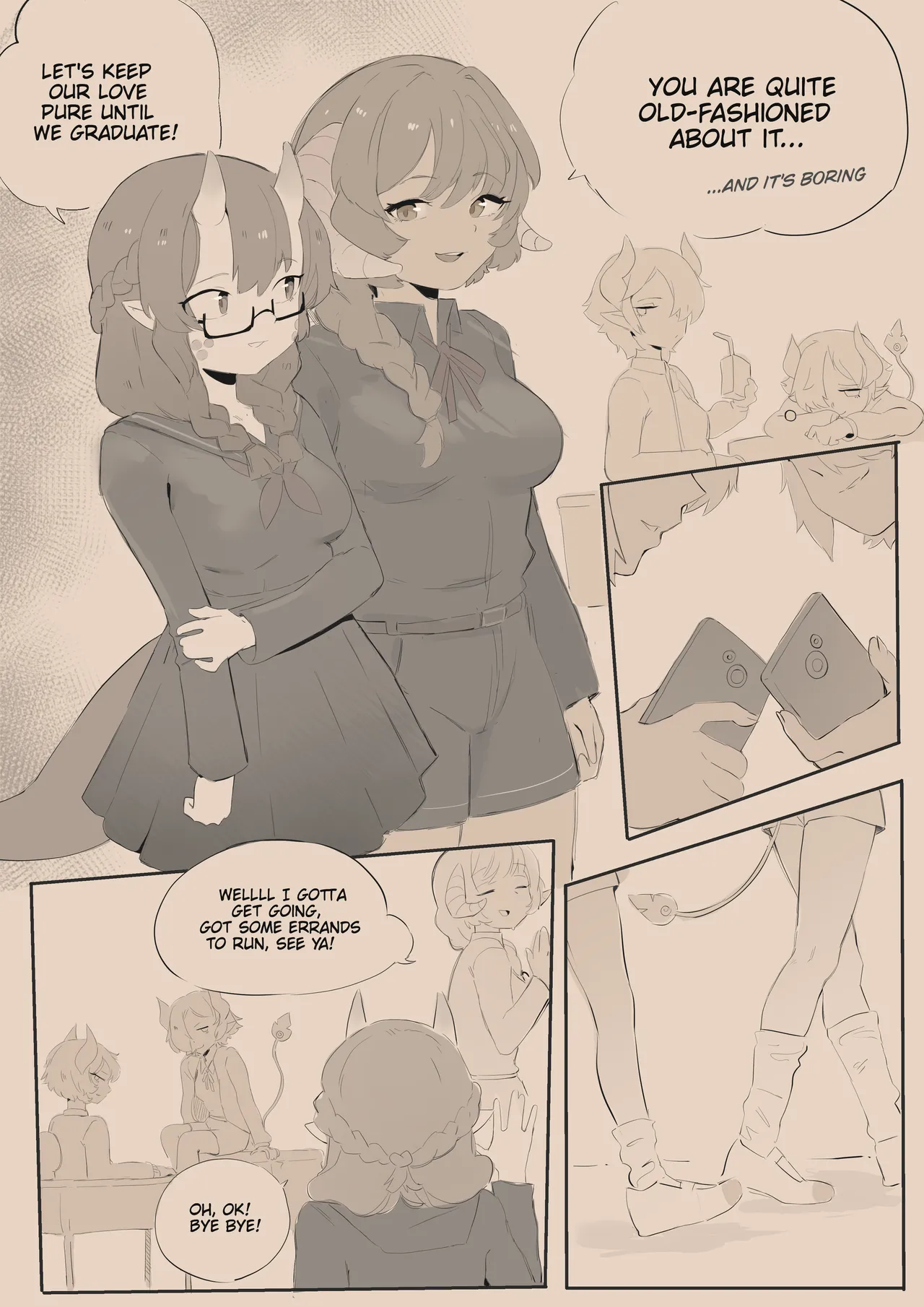Perverted futanari secretly pushed her virgin girlfriend into 'compensated dating' and got her addicted to it! Chapter 1 - page 1