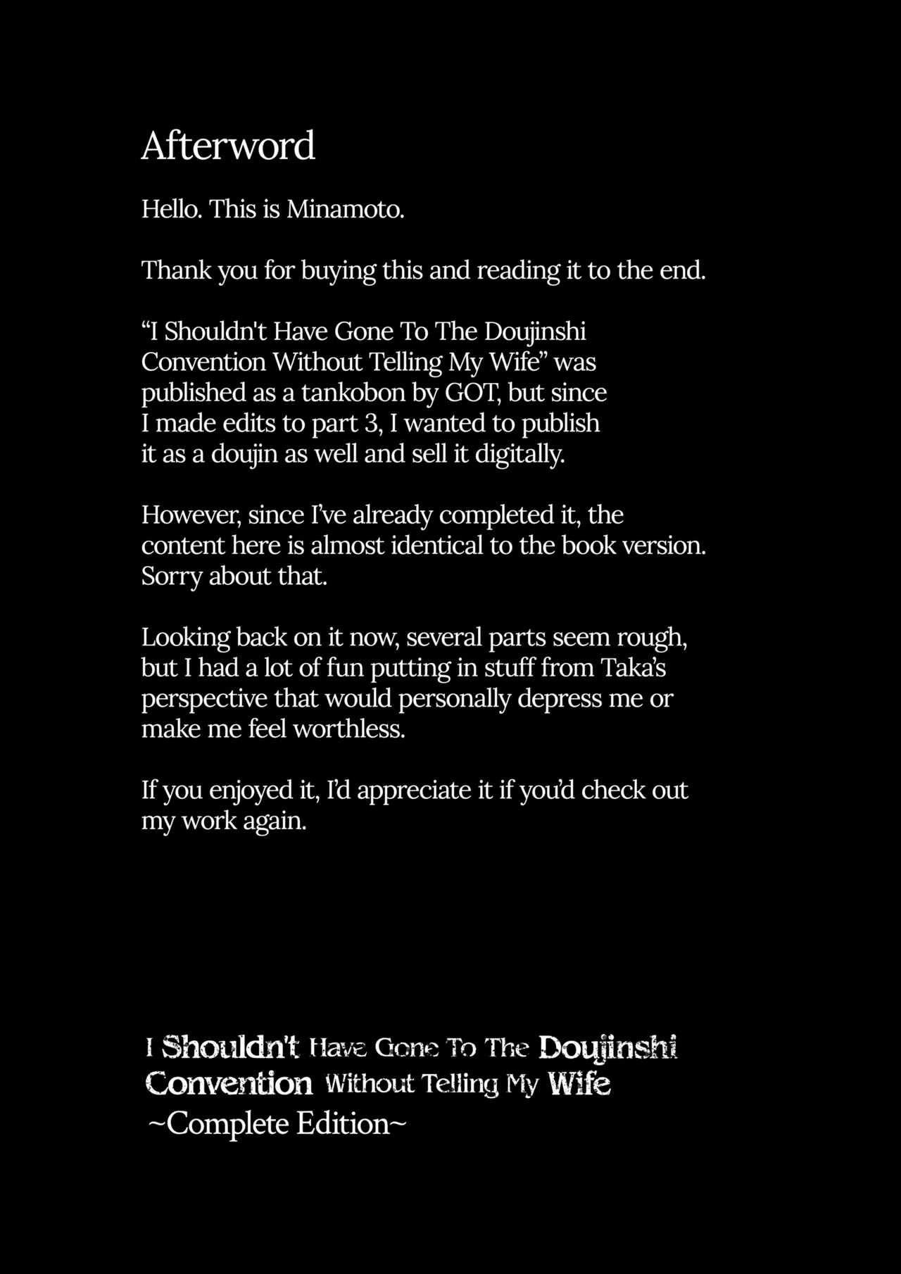 I Shouldn't Have Gone To The Doujinshi Convention Without Telling My Wife - Complete Edition Chapter 1 - page 120